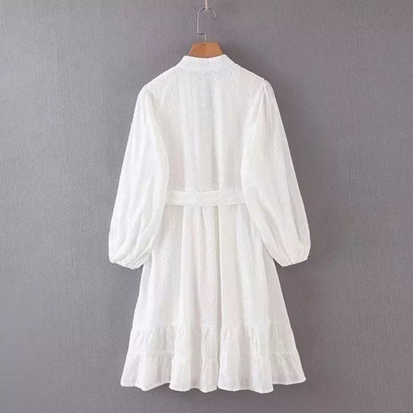 Lace & Ruffle Button Down Boho Chic Dress - Picture 7 of 9